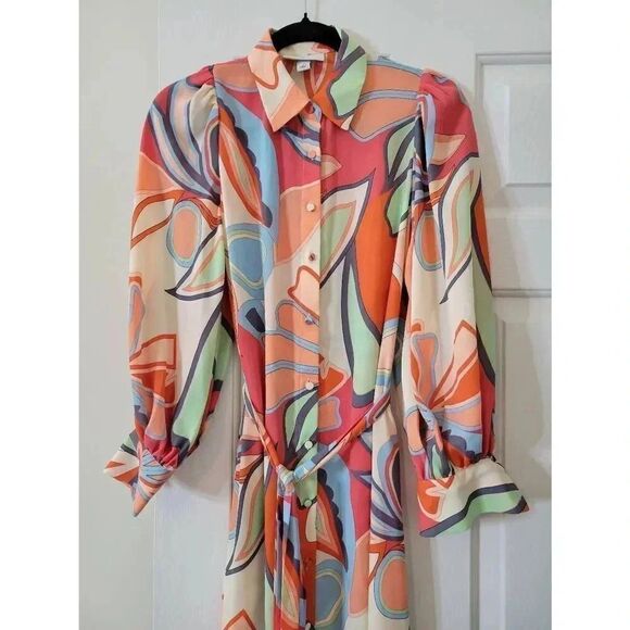 ALEXIS for Target Mixed Floral Long Sleeve Robe Dress XS NWOT - Picture 5 of 10